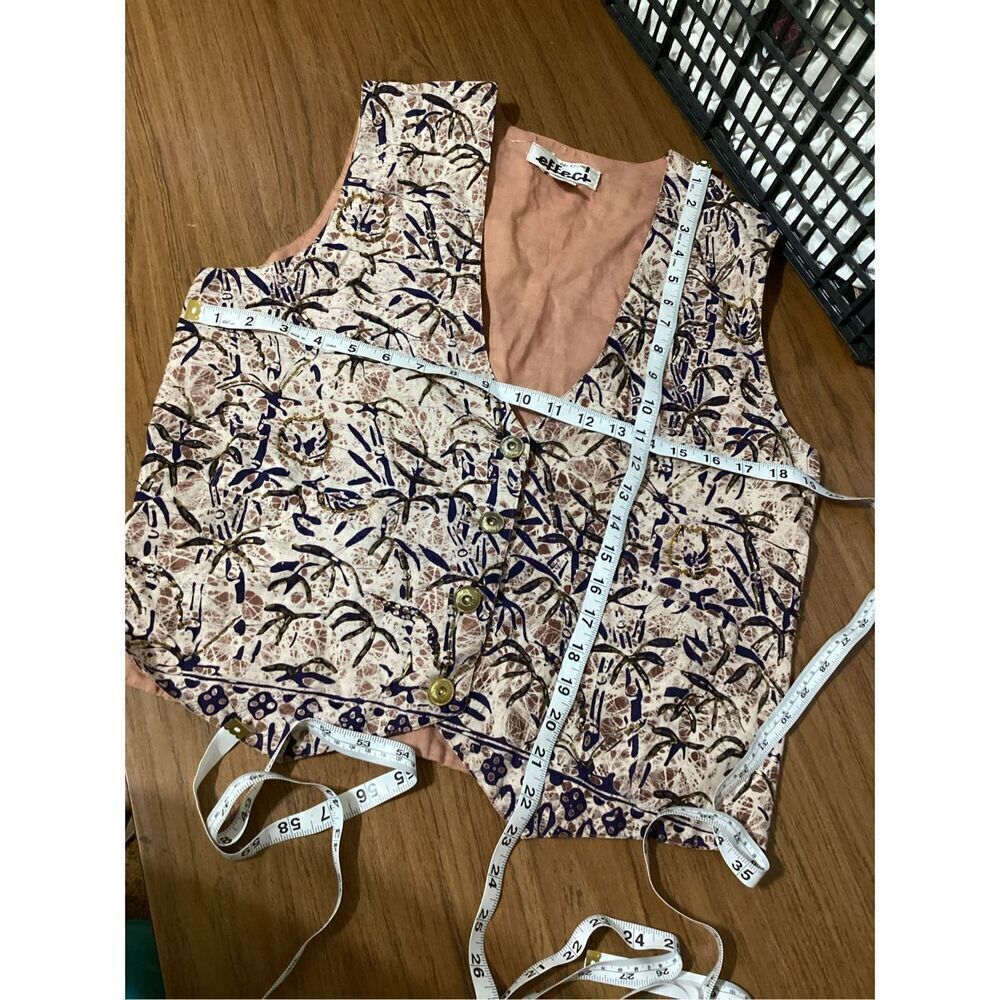 Vintage Creazioni Effect Beaded Vest Top M - Picture 3 of 9